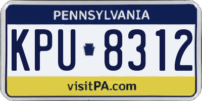 PA license plate KPU8312