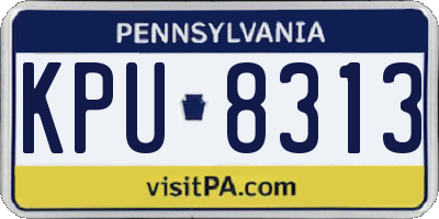 PA license plate KPU8313