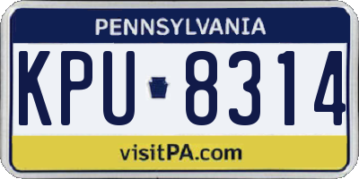 PA license plate KPU8314