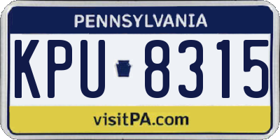 PA license plate KPU8315