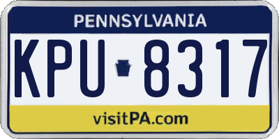 PA license plate KPU8317