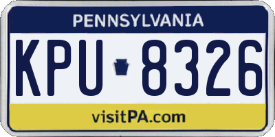 PA license plate KPU8326