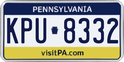 PA license plate KPU8332