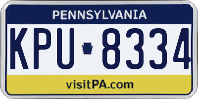 PA license plate KPU8334