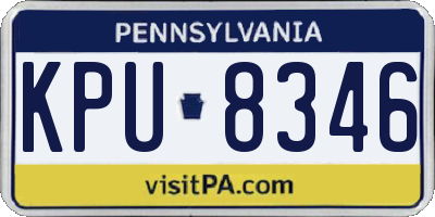 PA license plate KPU8346