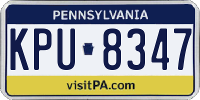 PA license plate KPU8347