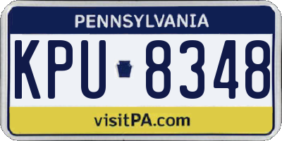 PA license plate KPU8348