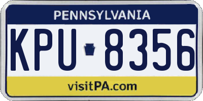 PA license plate KPU8356
