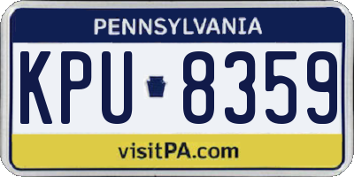 PA license plate KPU8359