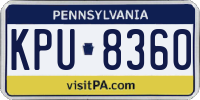 PA license plate KPU8360