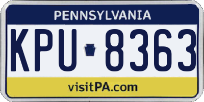 PA license plate KPU8363