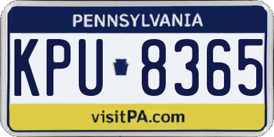 PA license plate KPU8365