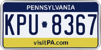 PA license plate KPU8367