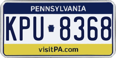 PA license plate KPU8368