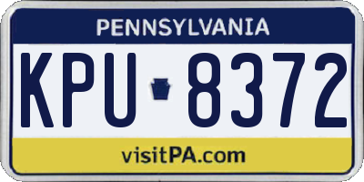 PA license plate KPU8372