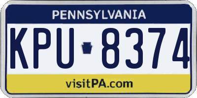 PA license plate KPU8374