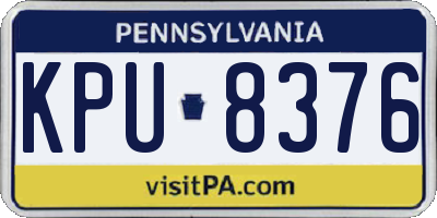 PA license plate KPU8376