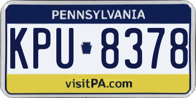 PA license plate KPU8378