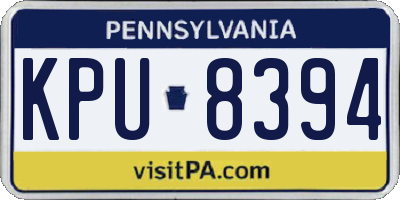 PA license plate KPU8394