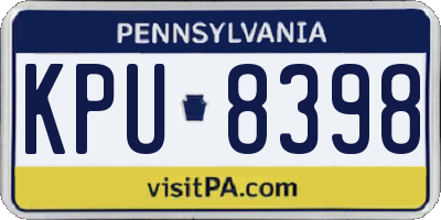 PA license plate KPU8398