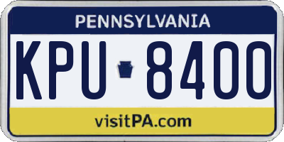 PA license plate KPU8400