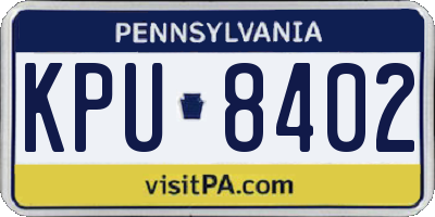 PA license plate KPU8402