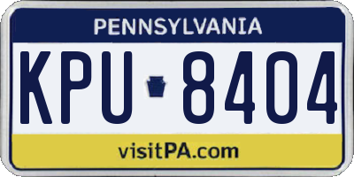 PA license plate KPU8404