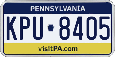 PA license plate KPU8405
