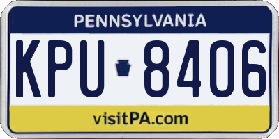PA license plate KPU8406
