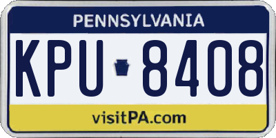 PA license plate KPU8408