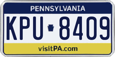 PA license plate KPU8409