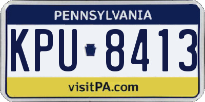 PA license plate KPU8413