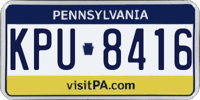 PA license plate KPU8416