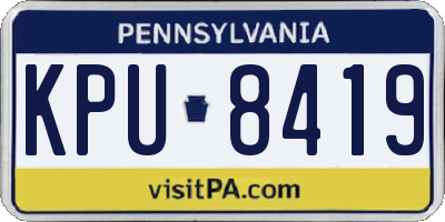 PA license plate KPU8419
