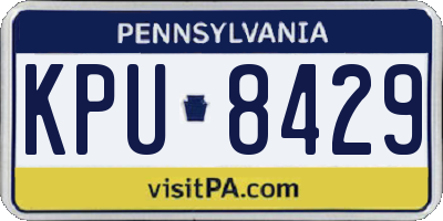 PA license plate KPU8429