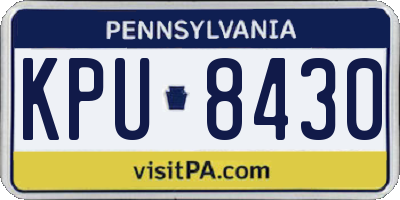 PA license plate KPU8430