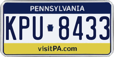 PA license plate KPU8433