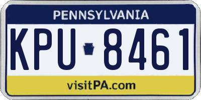 PA license plate KPU8461