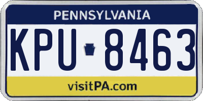 PA license plate KPU8463
