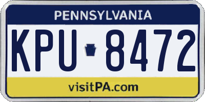 PA license plate KPU8472