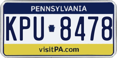 PA license plate KPU8478