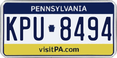 PA license plate KPU8494