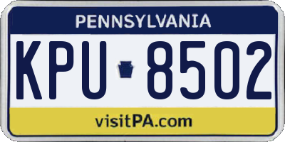 PA license plate KPU8502