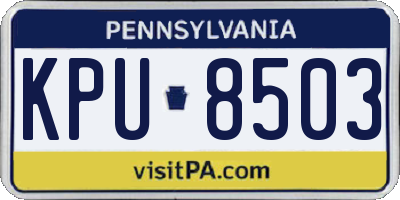 PA license plate KPU8503