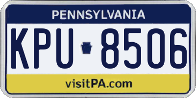 PA license plate KPU8506