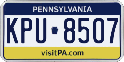 PA license plate KPU8507