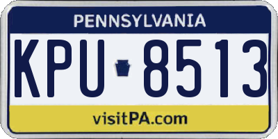 PA license plate KPU8513