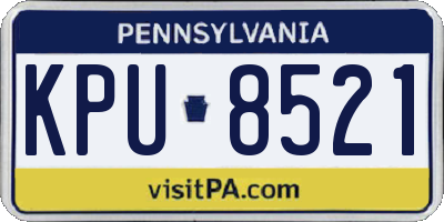 PA license plate KPU8521