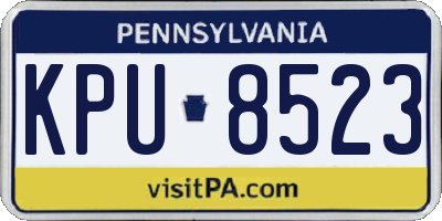 PA license plate KPU8523