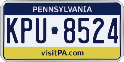 PA license plate KPU8524